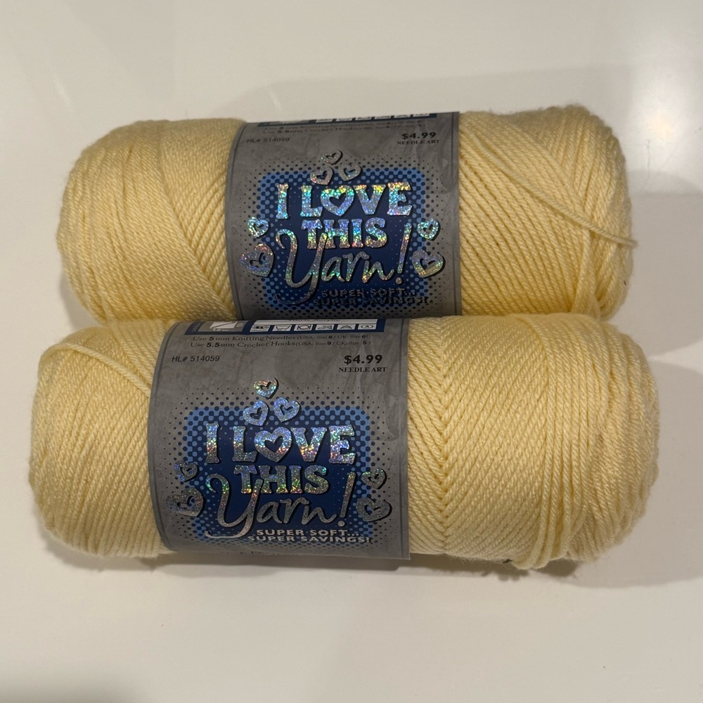 I Love This Yarn Soft Yellow Skeins